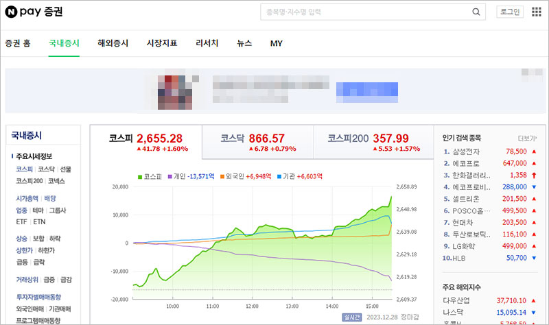 네이버증권 국내증시 바로가기