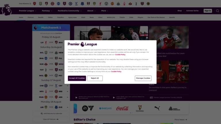 wwwpremierleaguecom