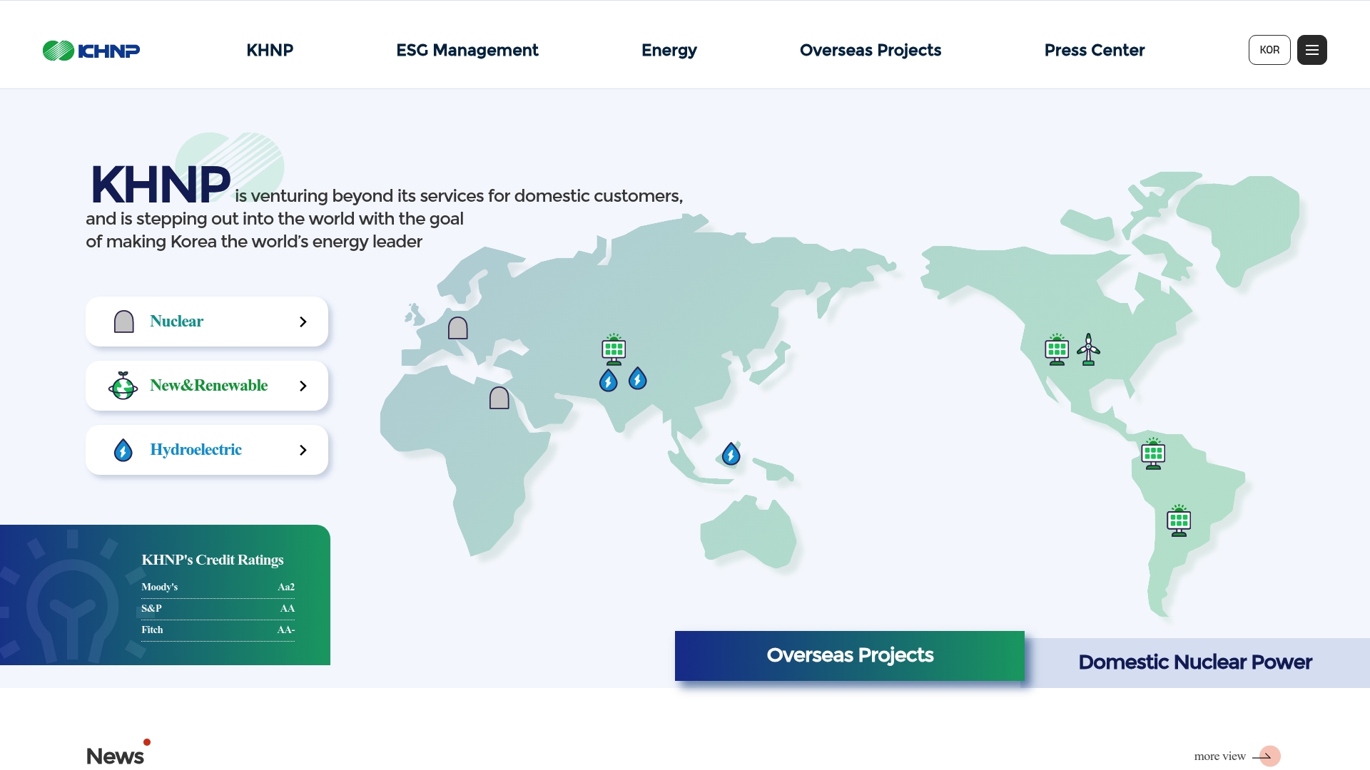 한국수력원자력 공식 누리집 바로가기 한국수력원자력 공식 누리집